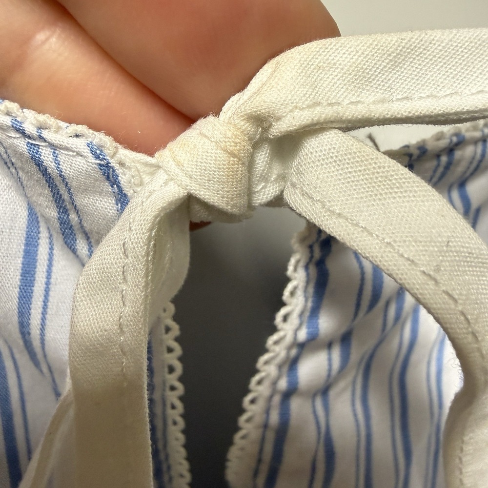 Womens Dress Mini Corset Milkmaid Style Size XL Stripes Nautical Slip Blue Bow - Picture 11 of 11